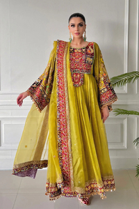 Vestido Tradicional Afgano de Alta Calidad para Mujer, Bordado, Manga Larga, Ropa Étnica Hecha en Pakistán - Product Image 3