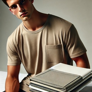 Camiseta Unisex Oversize 100% de algodón con bolsillo, serigrafía personalizada, ropa de calle de peso pesado de alta calidad, Camiseta corta informal para hombre en blanco - Product Image 4