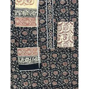Tissu de robe en georgette non cousu imprimé au bloc, motif dessiné à la main, style Salwar Kameez Anarkali pakistanais - Product Image 1