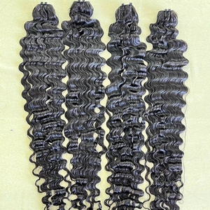 Extensions de cheveux vierges à 100 % de style bouclé birman vietnamien, tissage double machine, 100 g, style vague naturelle, cheveux noirs pour femmes, vente chaude - Product Image 6