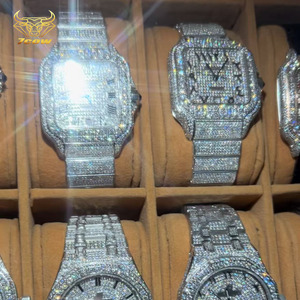 Oogverblindend Full Moissanite Automatisch Horloge Groothandel Iced Out Hiphop Diamond Horloge Voor Heren Luxe Stijl - Product Image 3