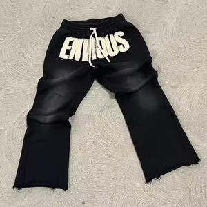 Tissu éponge français Hommes Street Wear Détresse Broderie Survêtement Logo Personnalisé Coton Hommes Vintage Soleil Fade Top Qualité Survêtement - Product Image 5