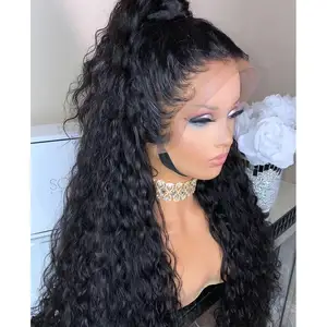 Factory Wholesale 360 613 30inch Full Lace Frontal Wigs Cambodian Loose Deep Wave Hd Lace Frontal Human Hair Raw Hair Afro Wig