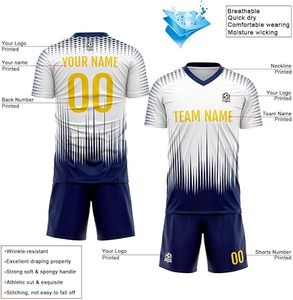 Uniformes de fútbol transpirables de alta calidad Set Custom Blue Pink Yellow Green Color Men's Team Soccer Wear Kits - Product Image 4