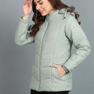 Wholesalers Top Quality Custom Logo Nylon <b>Winter</b> <b>Quilted</b> Jackets Women's Polyester Standard Length Customized Printing - Product Image 6