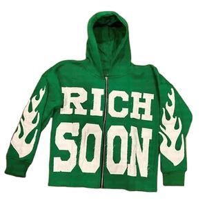 Personalizado Rich Soon Logo algodón sudaderas con capucha de gran tamaño de los hombres de alta calidad al por mayor transpirable Y2K Sudadera con capucha para el invierno Casual con capucha - Product Image 5