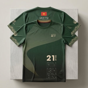 เสื้อวิ่งสั่งทำจากโรงงานโดยตรง แห้งเร็ว ระบายอากาศได้ดี ชุดกีฬา ผู้ผลิต OEM ODM - Product Image 4