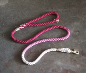 Ombre 5FT 100% Cotton Rope <b>Dog</b> <b>Leash</b> - Multi-Color Gold Hardware - Product Image 1