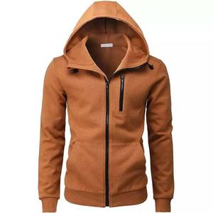 Nouveau Style hiver Zip hommes sweats à capuche couleur unie à manches longues haute qualité coton polaire mince Fitness broderie imprimé basiques - Product Image 6