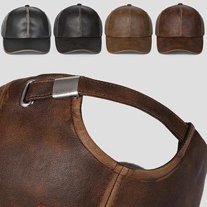 Gorra de béisbol de cuero PU lavada Vintage personalizable, gorra de camionero ajustable para hombres y mujeres, Material decorativo de ratán para uso doméstico - Product Image 3