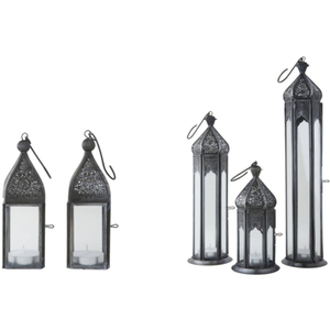 Lanterne à bougie décorative en métal argenté avec verre pour la décoration intérieure Occasions de mariages Lanternes élégantes et élégantes pour les événements - Product Image 4