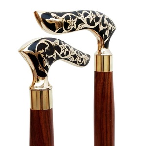 Antique Victorian Golden Lion Brass Handle Wooden <b>Walking</b> Stick <b>Cane</b> 2 Fold <b>Walking</b> Stick Adjustable <b>Cane</b> <b>for</b> <b>Men</b> and Women Gift - Product Image 5