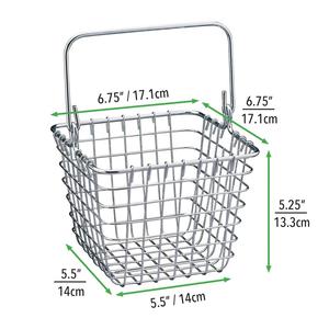Cesta de alambre de Metal de cocina de forma cuadrada de alta calidad con asa Cesta de compras chapada en plata para frutas - Product Image 2
