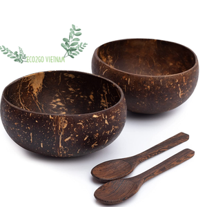 Juego de cuencos y cucharas de cáscara de coco pulido 2025 cuencos de coco para ensalada de frutas batidos con logotipo hecho a medida por Eco2go Vietnam - Product Image 1