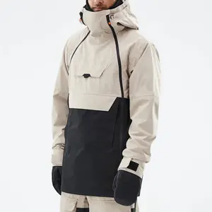 新款男士防水滑雪夹克户外防风透气滑雪板夹克低价带帽雪夹克