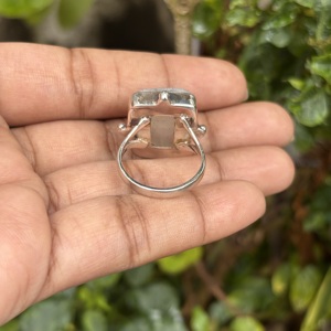 Lot de bagues tendance en gros, forme carrée, pierre de lune, bague sertie, bijoux, argent 925 plaqué, pierres précieuses, bagues tendance pour femmes - Product Image 5