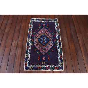 Tapis vintage 1,8x3,1 pi (54x95 cm), tapis turc oriental bleu - Product Image 1