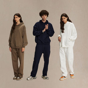 Pull à capuche lourd à coupe régulière avec logo personnalisé 430 GSM 100% coton teint uni conception d'épaule goutte poche respirant pour - Product Image 6