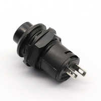 Interruttore a pulsante con ritorno automatico DS-425B 1NC/1NO, 12mm, 3A 250VAC, in plastica nera, combinazione momentanea elettronica, IP53, terminale PCB