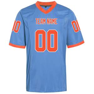 Maillot de football américain unisexe pour adultes, prix d'usine, personnalisable avec noms et numéros, grandes tailles, court, antibactérien, séchage rapide, vierge - Product Image 2