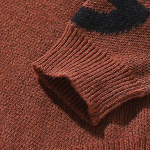 Custom Men's Winter Factory Heavy Loose Oversized O-neck Brown <b>Knitted</b> Soft Warm Comfortable <b>Shrug</b> 100% Acrylic 360g Double - Product Image 5