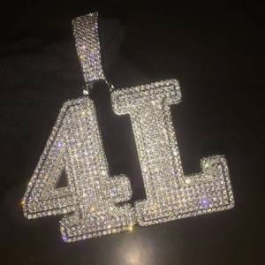 Nombre personalizado VVS Moissanite Diamond Baguette Cut Pendant & Charm Chapado en oro blanco IG Certified Iced Hip Hop Style Hombres Mujeres - Product Image 6