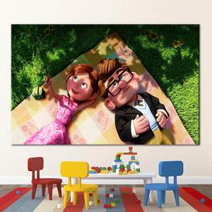 Toile imprimée Carl & Ellie : Affiche du film Up, art mural abstrait de couple romantique, 1P : encadré - Product Image 1