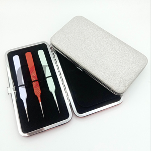 Nouveau Style différent couleur poudre revêtement Pro droite Extension de cils pince à épiler diamant poignée en acier inoxydable Instrument de beauté - Product Image 1