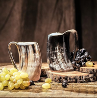 Mug en corne de buffle véritable Viking, prix raisonnable, chope, usage domestique, fêtes, vente en gros, mug en corne exporté