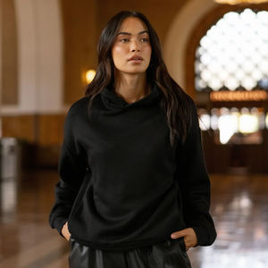 Sweats à capuche en coton épais hiver femmes Fit poche kangourou couleur unie Sublimation impression tissu tricoté Bangladesh vêtements confortables - Product Image 2