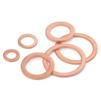 Rondelle plate en cuivre rouge robuste, joint d'étanchéité en cuivre pur massif pour systèmes hydrauliques haute pression