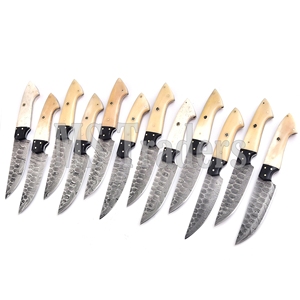Ensemble de couteaux à steak de style japonais professionnel de 12 pièces, ustensiles de cuisine en damas pour utilisation générale et camping, personnalisable OEM - Product Image 1