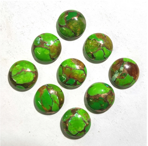 Naturel Vert Cuivre Turquoise Forme Ronde Flatback Cabochon Pierres Précieuses Fabrication de Bijoux Mohave Turquoise Anneaux Bracelet Pierre De Naissance - Product Image 4
