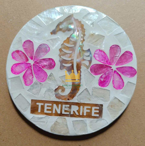 Offre Spéciale Sous-verres en nacre Style Boho coloré pour la vaisselle de cuisine Tapis tissé à la main du Vietnam - Product Image 6