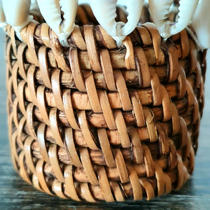 Rond de serviette en rotin avec coquille Fabriqué au Vietnam Matériau écologique pour la décoration de la maison et de la vaisselle En gros - Product Image 3