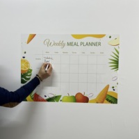 Tableau blanc électrostatique réutilisable en polystyrène durable pour la planification hebdomadaire des repas et l'organisation des nutriments, effaçable à sec, durée 1 semaine