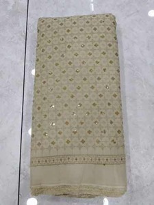 Stylish Rayon Chikan Work <b>Fabric</b> Breathable Lightweight Ethnic Textile Comfortable Embroidered Men's Women's Dress Woven Stretch - Product Image 3