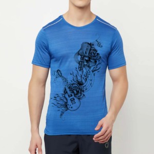 Camiseta deportiva OEM para hombre, ropa deportiva de gimnasio de etiqueta privada, diseño de punto elástico de gran tamaño, para correr, otros deportes disponibles - Product Image 3