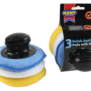 Car Care towels Polish Applicator Pads with Handle, Blue/white/yellow cleaning cloth