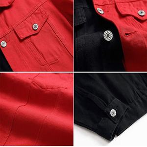 Ripped Fashion <b>Men</b> <b>Denim</b> <b>Jacket</b> Stand Collar Front Logo Stylish Streetwear Design Slim Fit Warm Blue Winter Outerwear Casual - Product Image 4