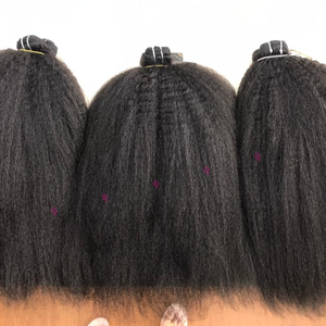 Tissage crépu droit, gros cheveux humains péruviens de haute qualité, non traités, cuticule vierge alignée - Product Image 3