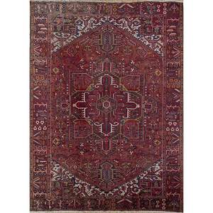 Tapis en laine noué à la main Aalam, motif médaillon rouge-orange, kilim abstrait fait main pour la maison, 9x12 rectangulaire, idéal pour adolescents, entrée et couloir - Product Image 1