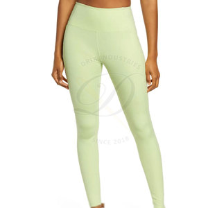 Women's Fashion Mid Waist Yoga <b>Legging</b> Solid <b>Pattern</b> Wholesale Pants Spandex/Polyester Breathable Elastic Waist Closure Made - Product Image 2
