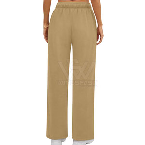 100% coton femmes pantalons évasés utilisation en plein air vêtements d'entraînement prix de gros femmes pantalon évasé - Product Image 4