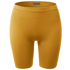 Custom Seamless Gym Sport Fitness Workout Gold Yoga Shorts Cintura alta Stretch Compression Activewear para mujeres - Product Image 1