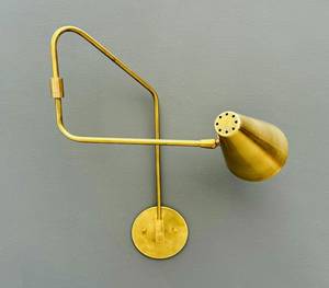 Aplique de pared de brazo oscilante de latón italiano estilo Stilnovo decoración del hogar - Product Image 4