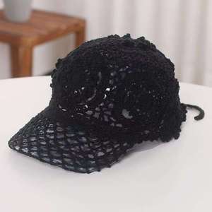 Handmade Knitted Cotton Crochet Baseball <b>Cap</b> Wholesale Fashion Floral <b>Summer</b> <b>Cap</b> for Sports Travel Business - Product Image 4