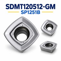 Plaquettes de fraisage en carbure résistantes à l'usure JiuzhouTimes SDMT150512-GM SP1251B revêtues PVD 90 HRA pour fraisage frontal CNC de l'acier