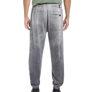 Haute qualité Vintage taille élastique plaine lavage à l'acide pantalons de survêtement hommes lavé pantalons de survêtement respirant - Product Image 2