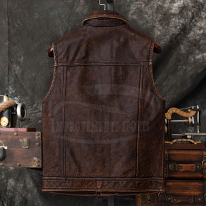 Gilet de moto en cuir sans manches pour usage extérieur 2025 Gilet de moto en cuir véritable de meilleure qualité - Product Image 2